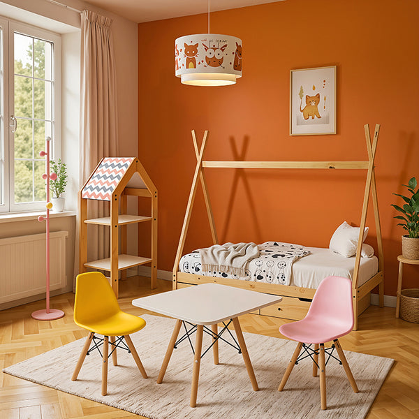Ραφιέρα τ. Montessori Zoilen pakoworld φυσικό-λευκό-ροζ mdf 50x30x80εκ