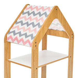 Ραφιέρα τ. Montessori Zoilen pakoworld φυσικό-λευκό-ροζ mdf 50x30x80εκ