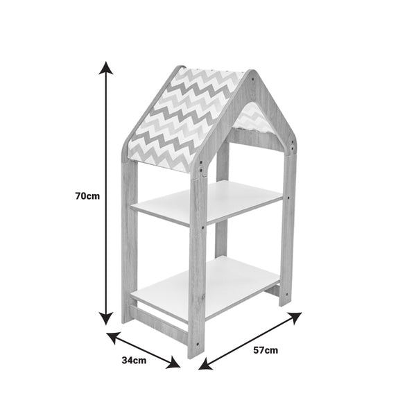 Ραφιέρα τ. Montessori Zoilen pakoworld φυσικό-λευκό-ροζ mdf 50x30x80εκ
