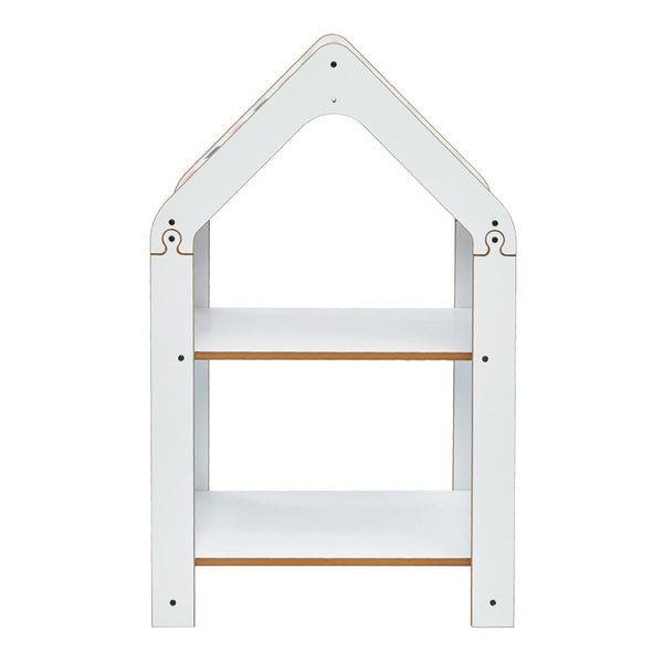 Ραφιέρα τ. Montessori Zoilen pakoworld λευκό-ροζ mdf 50x30x80εκ