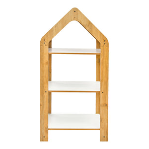 Ραφιέρα τ. Montessori Zoilen I pakoworld λευκό-φυσικό-μπλε mdf 50x30x100εκ