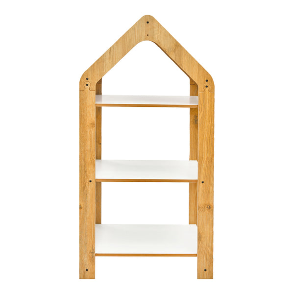 Ραφιέρα τ. Montessori Zoilen I pakoworld λευκό-φυσικό-μπλε mdf 50x30x100εκ
