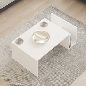 Τραπέζι σαλονιού Poko pakoworld σε λευκή απόχρωση 86.8x50x32