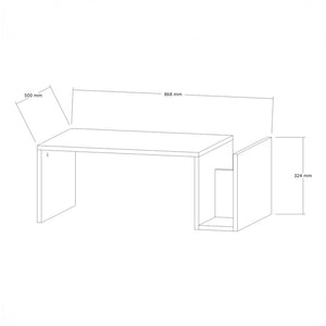 Τραπέζι σαλονιού Poko pakoworld σε λευκή απόχρωση 86.8x50x32