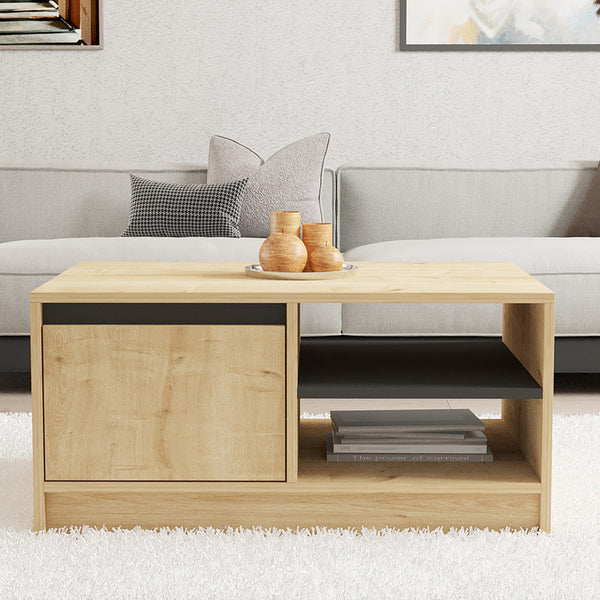 Τραπέζι σαλονιού Narli pakoworld σε oak απόχρωση 90x60x45εκ