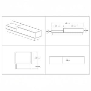 Έπιπλο τηλεόρασης Eclipse pakoworld σε κρεμ-oak απόχρωση 160x35x35εκ
