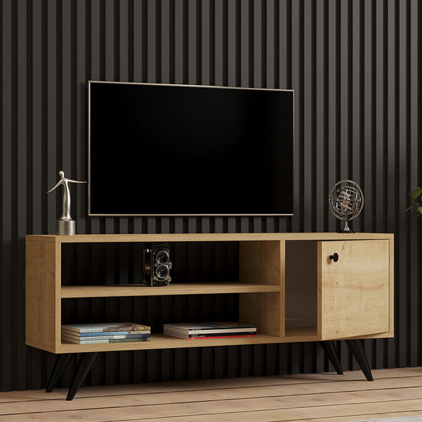 Έπιπλο τηλεόρασης Wison pakoworld σε oak απόχρωση 120x29x50εκ