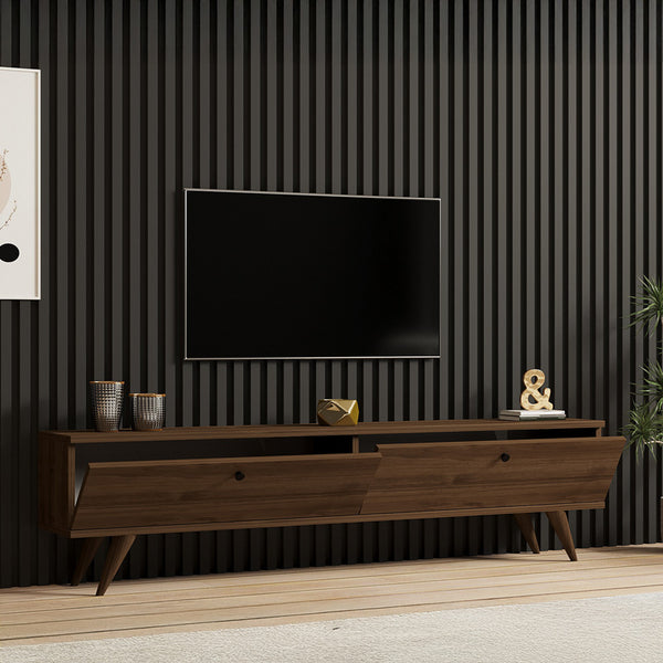 Έπιπλο τηλεόρασης Jate pakoworld σε καρυδί απόχρωση 160x25x40εκ