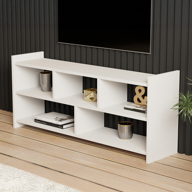 Έπιπλο τηλεόρασης Kapri pakoworld σε λευκή απόχρωση 120x28x55εκ