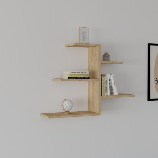 Ραφιέρα τοίχου Callum pakoworld σε oak απόχρωση 82.2x19