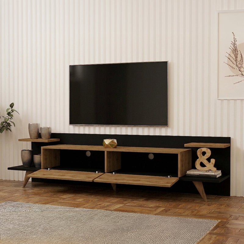 Έπιπλο τηλεόρασης Astry pakoworld oak με ανθρακί 180x36