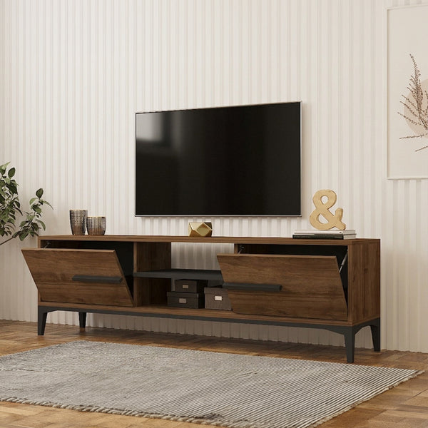 Έπιπλο τηλεόρασης Eslem pakoworld καρυδί με ανθρακί 160x34