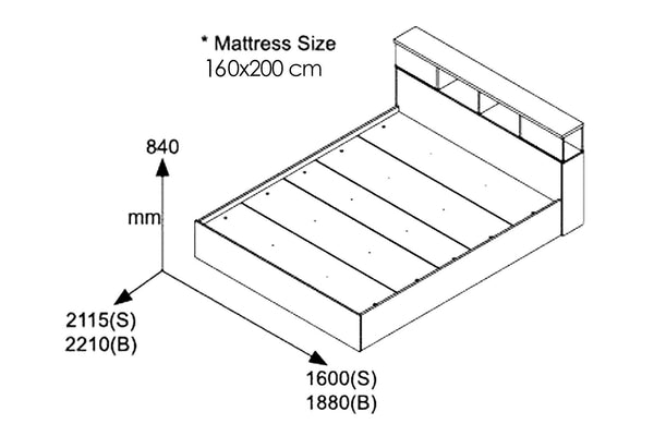 Κρεβάτι OLYMPUS pakoworld χρώμα wenge 160x200εκ