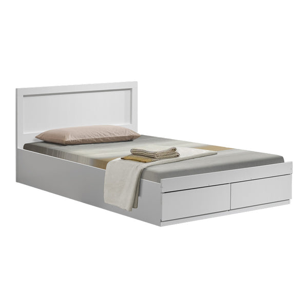 Κρεβάτι Olympus pakoworld με συρτάρι σε λευκή απόχρωση 120x200εκ