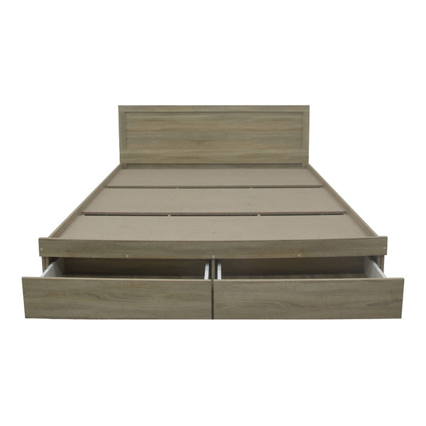 Κρεβάτι Olympus pakoworld με συρτάρι σε sonoma απόχρωση 160x200εκ