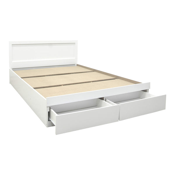 Κρεβάτι Olympus pakoworld με συρτάρι σε λευκή απόχρωση 140x200εκ