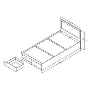 Κρεβάτι μονό Olympus pakoworld με συρτάρι castillo toro 100x200εκ