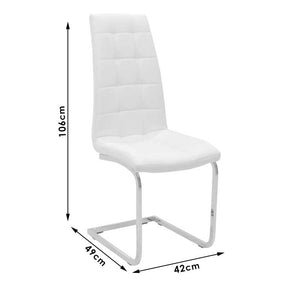 Καρέκλα Darrell pakoworld pu λευκό-βάση χρωμίου 42x49x106εκ