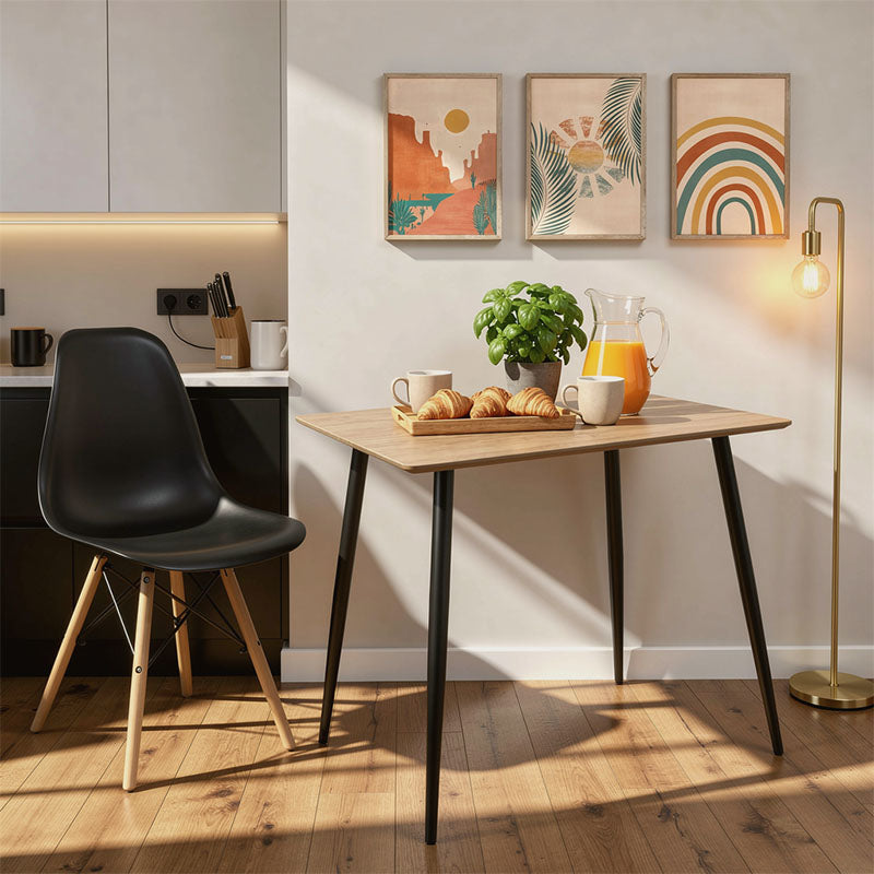 Τραπέζι Cuba pakoworld MDF sonoma-μαύρο 70x70x75εκ