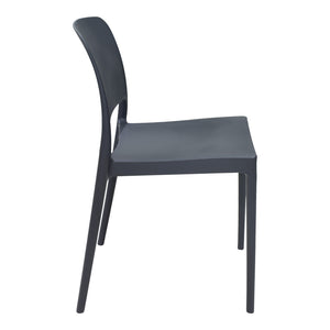 Καρέκλα Fenxy pakoworld pp σε μαύρη απόχρωση 38x42x77εκ