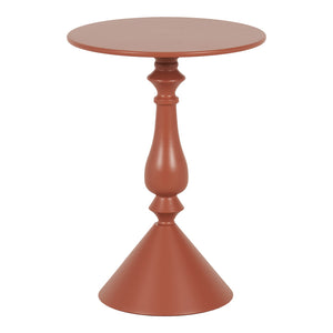 Βοηθητικό τραπέζι Lalou pakoworld μέταλλο σε απόχρωση terracotta Φ40x55εκ