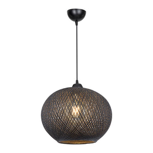 Φωτιστικό οροφής μονόφωτο Leshia pakoworld Ε27 μαύρο Φ38x38εκ
