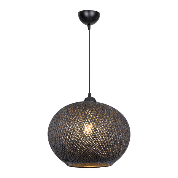 Φωτιστικό οροφής μονόφωτο Leshia pakoworld Ε27 μαύρο Φ38x38εκ
