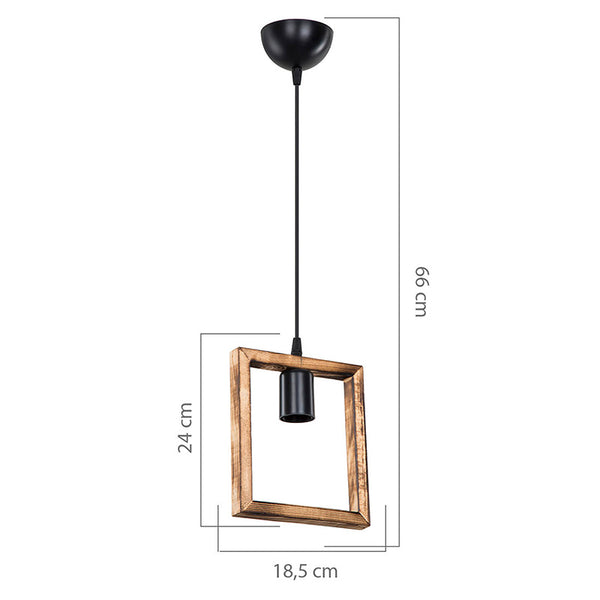 Φωτιστικό οροφής μονόφωτο Isolate pakoworld Ε27 καρυδί 18.5x3x24εκ