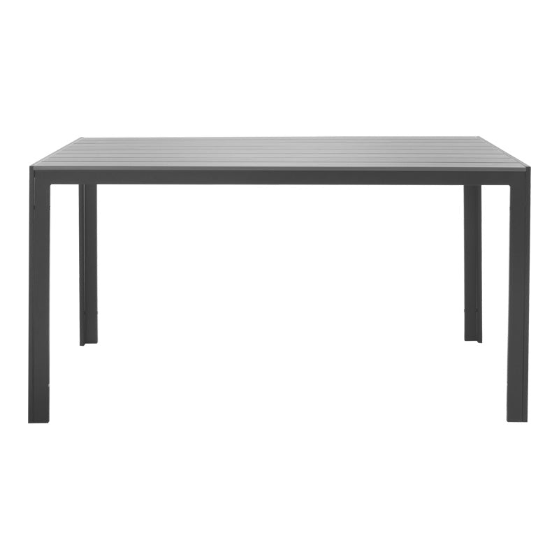 Τραπέζι Nares pakoworld αλουμίνιο ανθρακί-plywood γκρι 140x80x72.5εκ