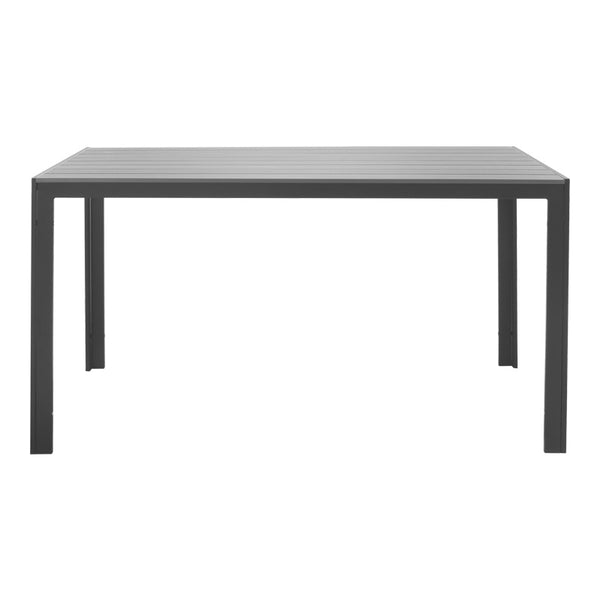 Τραπέζι Nares pakoworld αλουμίνιο ανθρακί-plywood γκρι 140x80x72.5εκ