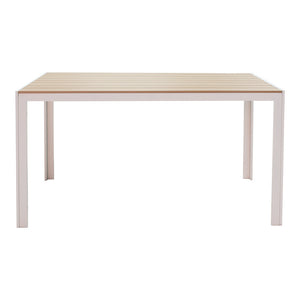 Τραπεζαρία Zacreta-Nares σετ 5τεμ pakoworld λευκό-φυσικό 140x80x72.5εκ