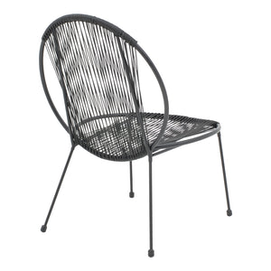 Καρέκλα κήπου Dapper pakoworld μαύρο μέταλλο-pe μαύρο 64.5x71x92.5εκ