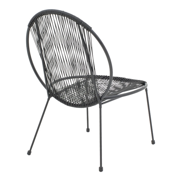 Καρέκλα κήπου Dapper pakoworld μαύρο μέταλλο-pe μαύρο 64.5x71x92.5εκ