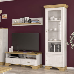 Βιτρίνα Jaden pakoworld golden oak-λευκό antique 70