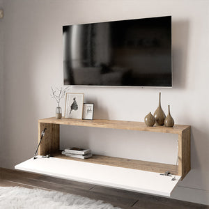 Έπιπλο τηλεόρασης επιτοίχιο Serit pakoworld λευκό-oak 100x31