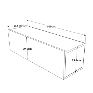 Έπιπλο τηλεόρασης επιτοίχιο Serit pakoworld λευκό-oak 100x31