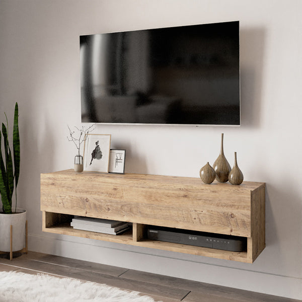 Έπιπλο τηλεόρασης επιτοίχιο Roscoe pakoworld oak 100x31