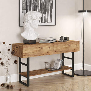 Κονσόλα Vien pakoworld oak-μαύρο 139x43x75