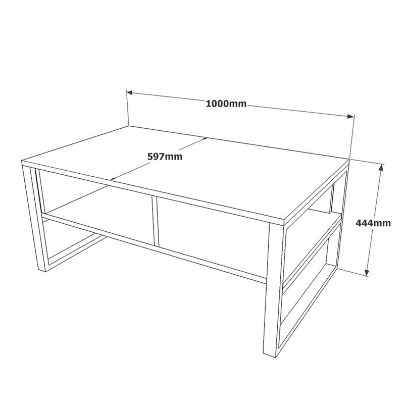 Τραπέζι σαλονιού Honora pakoworld oak-μαύρο 100x60x44
