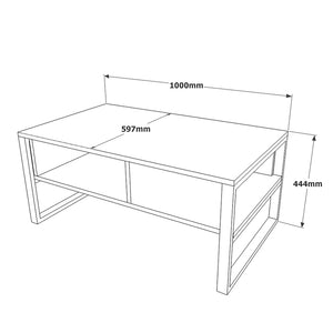 Τραπέζι σαλονιού Honora pakoworld oak-μαύρο 100x60x44