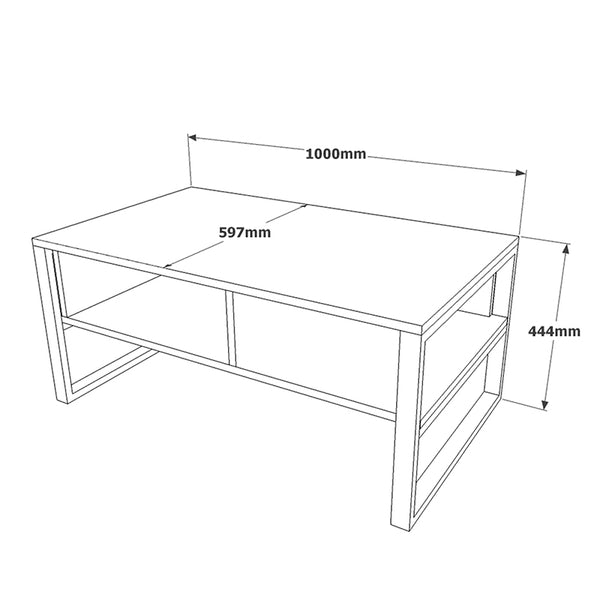 Τραπέζι σαλονιού Honora pakoworld oak-μαύρο 100x60x44