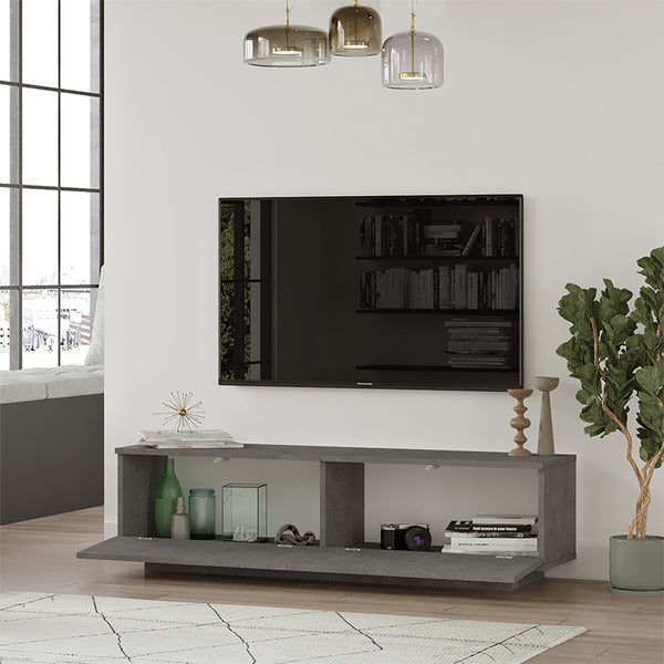 Έπιπλο τηλεόρασης Zoeva pakoworld γκρι cemento 140x35