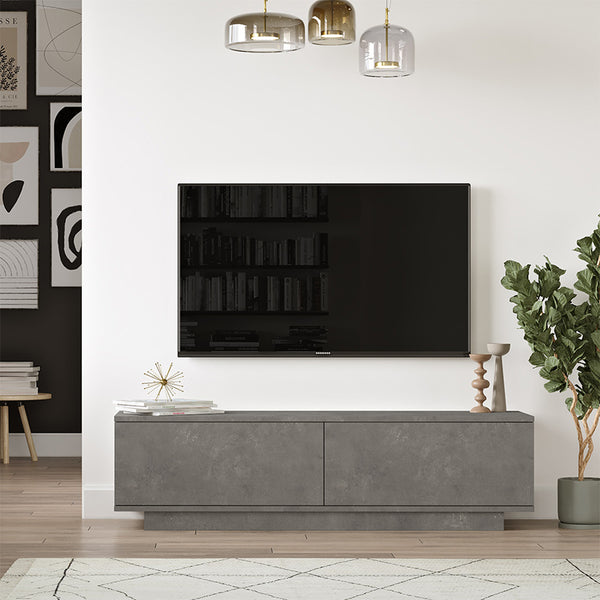 Έπιπλο τηλεόρασης Zoeva pakoworld γκρι cemento 140x35