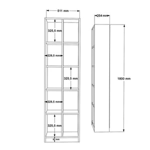Βιβλιοθήκη Oteca 10θέσεων pakoworld oak 51.1x25.4x180εκ