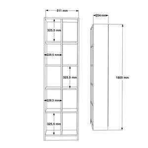 Βιβλιοθήκη Oteca 10θέσεων pakoworld σε λευκή απόχρωση 51.1x25.4x180εκ