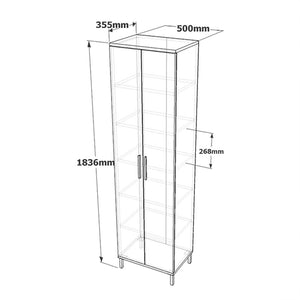 Στήλη Cambi pakoworld σε καφέ-ανθρακί απόχρωση 50x35.5x183.6εκ