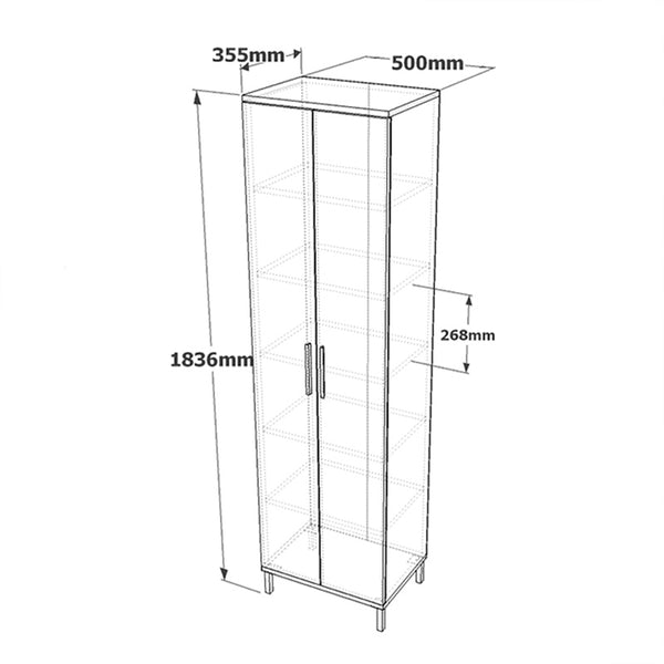 Στήλη Cambi pakoworld σε καφέ-ανθρακί απόχρωση 50x35.5x183.6εκ