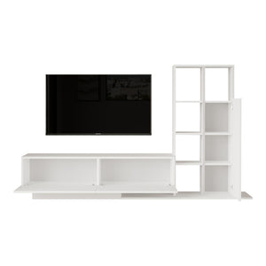 Σύνθετο σαλονιού Damon pakoworld σε λευκή απόχρωση 211.2x29.5x123.6εκ