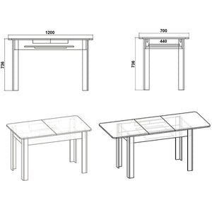 Τραπέζι Quiin pakoworld επεκτεινόμενο sonoma 120-164x70x73.5εκ