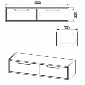 Κονσόλα επιτοίχια Alberto pakoworld σε wenge απόχρωση100x32.5x22εκ